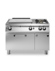 Piano di cottura a gas 2 fuochi + tuttapiastra, con forno a gas e porta neutra - potenza totale 26,2kw - cm 120x73x87h