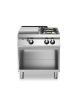 Piano di cottura a gas 2 fuochi + tuttapiastra su vano aperto - potenza totale 15,2 Kw - cm 80x73x87h