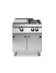 Piano di cottura a gas 2 fuochi + tuttapiastra su vano con 2 porte - potenza totale 15,2 Kw - cm 80x73x87h