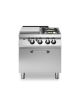 Piano di cottura a gas 2 fuochi + tuttapiastra con forno a gas - potenza totale 23,2 Kw - cm 80x73x87h
