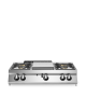 Piano di cottura a gas 4 fuochi + tuttapiastra da banco- potenza totale 24,4 Kw - cm 120x73x28h
