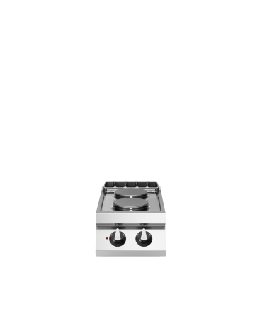 Cucina elettrica da banco con 2 piastre tonde - potenza 2x2,6 Kw - cm 40x73x28h