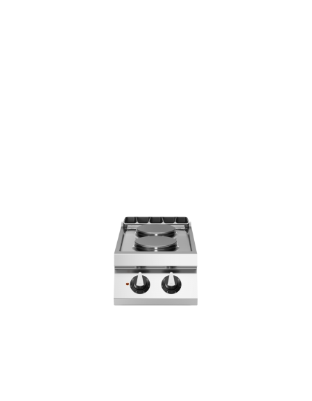 Cucina elettrica da banco con 2 piastre tonde - potenza 2x2,6 Kw - cm 40x73x28h
