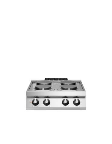 Cucina elettrica da banco con 4 piastre tonde - potenza 4x2,6 Kw - cm 80x73x28h