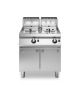 Friggitrice a gas su mobile 2 Vasche da lt. 13+13 con scambiatori in vasca - cm 80x73x87h