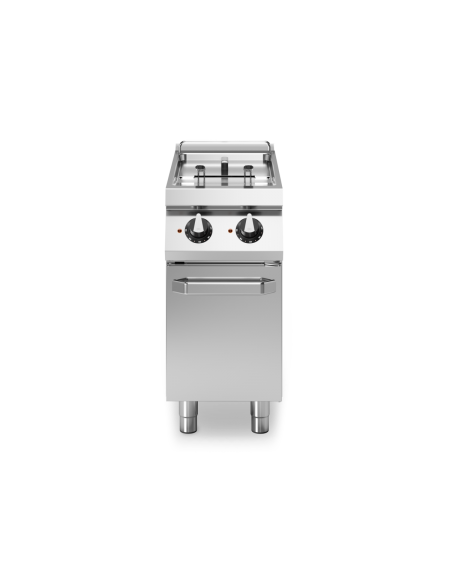 Friggitrice elettrica trifase su armadio chiuso, 2 vasche da 8+8 Lt - Potenza totale 14 Kw - cm 40x73x87h