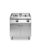 Friggitrice elettrica trifase su armadio chiuso, 2 vasche da 13+13 Lt - Potenza totale 24 Kw - Resistenze rotanti - cm 80x73x87h