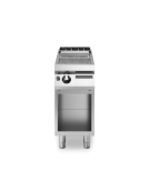 Fry top a gas piastra rigata cromata su armadio aperto - potenza 7 Kw - cm 40x73x87h