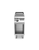 Fry top a gas piastra rigata cromata su armadio aperto - potenza 7 Kw - cm 40x73x87h