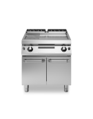 Fry Top a gas su vano con 2 porte, piastra cromata 2/3 liscia 1/3 rigata - potenza tot.14 kW - cm 80x73x87h