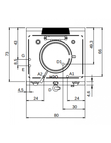 Pentola a gas riscaldamento indiretto capacità 50 lt - potenza 10,5 Kw - cm 80x73x87h