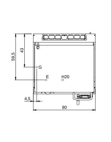 Brasiera a gas motorizzata capacità 60 lt.  - Vasca in acciaio inox - cm 80x73x87h