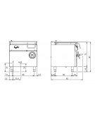 Brasiera elettrica ribaltabile manulamente Lt.60 - VASCA IN ACCIAIO INOX - cm 80x73x87h