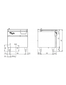 Brasiera elettrica ribaltabile motorizzata Lt.60 - VASCA IN ACCIAIO INOX - cm 80x73x87h