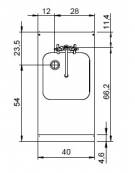 Elemento neutro con lavello, su vano aperto - cm 40x73x87h