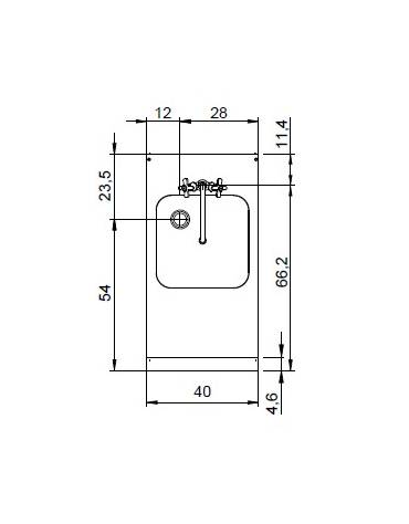 Elemento neutro con lavello, su vano aperto - cm 40x73x87h