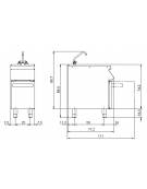 Elemento neutro con lavello, su vano aperto - cm 40x73x87h