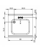 Elemento neutro con lavello, su vano aperto - cm 80x73x87h