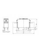 Cucina professionale a gas 2 fuochi su armadio aperto con piano stampato - Potenza totale Kw 16 - cm 40x90x87h