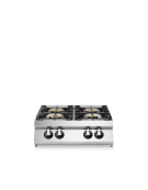 Cucina a gas 4 fuochi da banco con piano stampato - Potenza totale Kw 36 - cm 80x90x28h