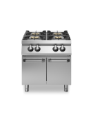 Cucina a gas 4 fuochi su armadio con 2 porte - bruciatori 3x10 kw + 1x6 kw - piano stampato - cm 80x90x87h