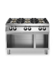 Cucina a gas 6 fuochi su vano aperto con piano stampato - Potenza totale Kw 52 - cm 120x90x87h
