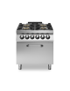 Cucina a gas 4 fuochi con forno elettrico - bruciatori 3x10 kw + 1x6 kw - piano stampato - cm 80x90x87h