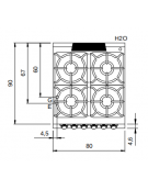 Cucina a gas 4 fuochi piano stampato con forno elettrico a convenzione - bruciatori 3x10 kw + 1x6 kw - cm 80x90x87h