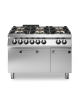 Cucina a gas 6 fuochi con piano stampato e forno elettrico ventilato - 4 Fuochi da 10 KW e 2 da 6 Kw - cm 120x90x87h