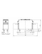 Cucina a gas 2 fuochi professionale su armadio aperto - bruciatori 1x5,5 kw + 1x7,5 kw - Bacinelle smaltate - cm 40x90x87h