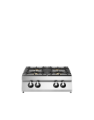 Cucina a gas da banco 4 fuochi professionale - bruciatori 2x5,5 kw + 2x7,5 kw - bacinelle smaltate - cm 80x90x28h