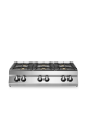 Cucina inox a gas da banco 6 fuochi professionale - bruciatori 4x5,5 kw + 2x7,5 kw - bacinelle smaltate - cm 120x90x28h