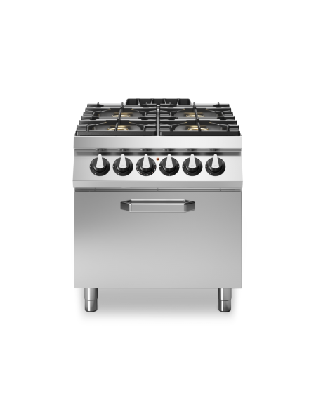 Cucina a gas 4 fuochi con forno elettrico statico - Bacinelle smaltate - potenza totale 26 Kw - cm 80x90x87h