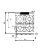 Cucina a gas 4 fuochi con forno elettrico statico - Bacinelle smaltate - potenza totale 26 Kw - cm 80x90x87h