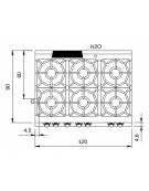 Cucina gas 6 fuochi con forno a gas GN 2/1 statico e armadio neutro - Bacinelle smaltate - potenza totale 45 Kw - cm 120x90x87h