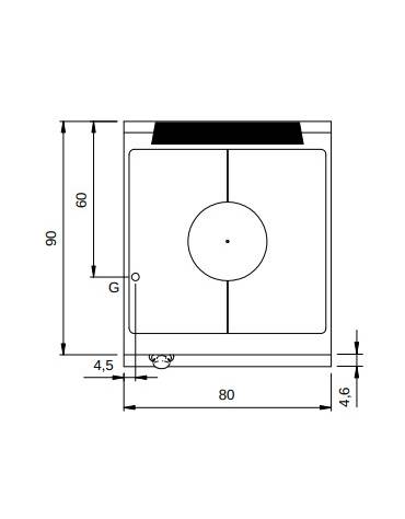 Tuttapiastra a gas da banco - 1 bruciatore da 12 kw - cm 80x90x28h