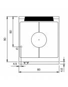 Cucina tuttapiastra a gas su armadio aperto - 1 bruciatore da 12 Kw - cm 80x90x85h