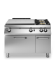Cucina a gas 2 fuochi + tuttapiastra con forno a gas e porta neutra - piano stampato - cm 120x90x87h