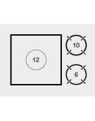 Cucina a gas 2 fuochi + tuttapiastra con forno a gas e porta neutra - piano stampato - cm 120x90x87h