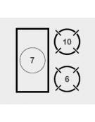 Cucina a gas 2 fuochi + tuttapiastra su vano aperto - piano stampato - potenza totale 23 Kw - cm 80x90x87h