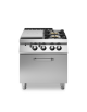 Cucina a gas 2 fuochi + tuttapiastra con forno a gas - piano stampato - potenza totale 31 Kw - cm 80x90x87h