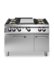 Cucina a gas 4 fuochi + tuttapiastra con forno a gas e porta neutra - piano stampato - potenza totale 51 Kw - cm 120x90x87h