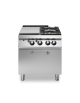 Cucina a gas 2 fuochi + tuttapiastra con forno a gas - bacinelle smaltate - potenza totale 28 Kw - cm 80x90x87h