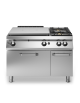 Cucina tuttapiastra a gas 2 fuochi con forno a gas e armadio neutro - bacinelle smaltate - cm 120x90x87h