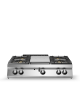 Cucina a gas 4 fuochi + tuttapiastra da banco - bacinelle smaltate - potenza totale 33 Kw - cm 120x90x28h