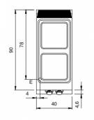 Cucina elettrica da banco con 2 piastre quadre - 2x4 Kw - cm 40x90x28h