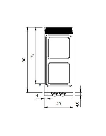 Cucina elettrica da banco con 2 piastre quadre - 2x4 Kw - cm 40x90x28h