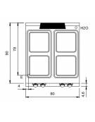 Cucina elettrica da banco con 4 piastre quadre - potenza 4 x 4 Kw - cm 80x90x28h