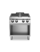 Cucina elettrica professionale 4 piastre quadre su armadio aperto - potenza 4 x 4 Kw - cm 80x90x87h