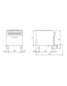 Cucina elettrica professionale 4 piastre quadre su forno elettrico statico - potenza totale 22 Kw - cm 80x90x87h